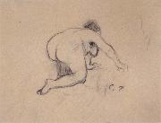Camille Pissarro Woman keeling oil